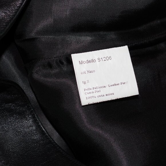 Chic Black Leather Mini Pencil Italian Skirt size S - Picture 12 of 12